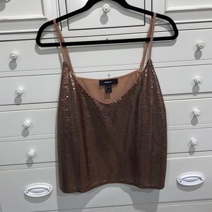 Forever 21 Rose Gold Sequin top